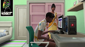 Indian Stepmom catches her stepson masturbating in front of the computer watching porn videos -- adult videos -- Porn Movies